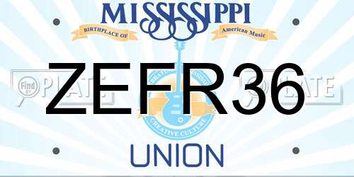 ZEFR36 Mississippi License Plate