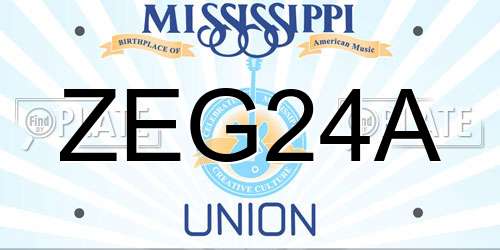 ZEG24A Mississippi License Plate