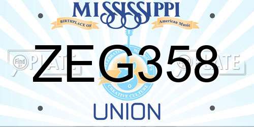 ZEG358 Mississippi License Plate