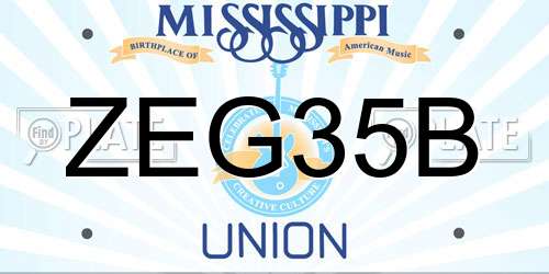 ZEG35B Mississippi License Plate