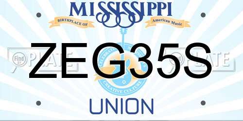 ZEG35S Mississippi License Plate