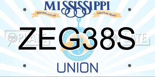 ZEG38S Mississippi License Plate