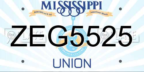 ZEG5525 Mississippi License Plate