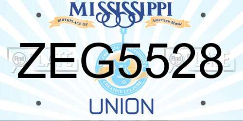 ZEG5528 Mississippi License Plate