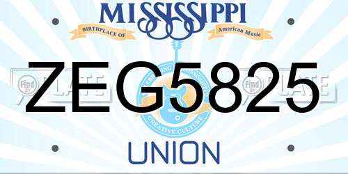 ZEG5825 Mississippi License Plate
