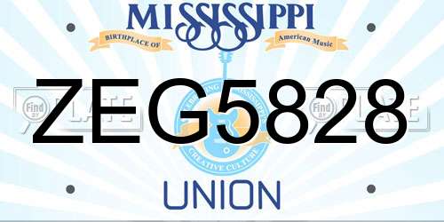 ZEG5828 Mississippi License Plate