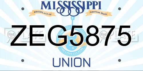 ZEG5875 Mississippi License Plate