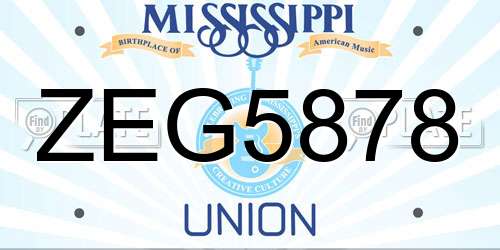 ZEG5878 Mississippi License Plate