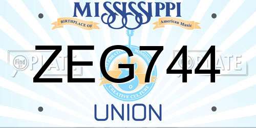ZEG744 Mississippi License Plate