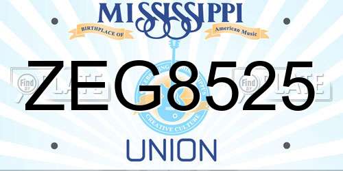 ZEG8525 Mississippi License Plate