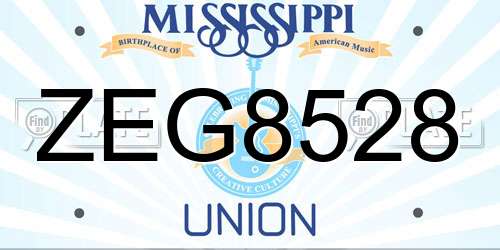 ZEG8528 Mississippi License Plate