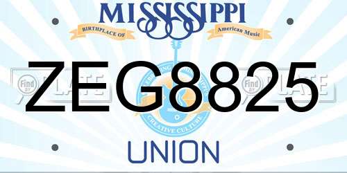 ZEG8825 Mississippi License Plate