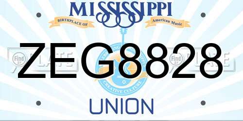 ZEG8828 Mississippi License Plate