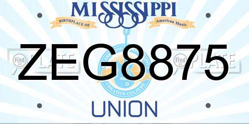 ZEG8875 Mississippi License Plate