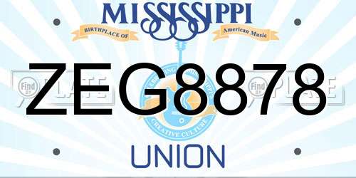 ZEG8878 Mississippi License Plate