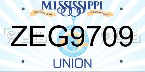 ZEG9709 Mississippi License Plate