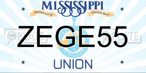 ZEGE55 Mississippi License Plate