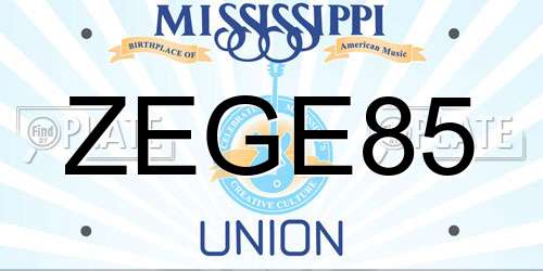 ZEGE85 Mississippi License Plate