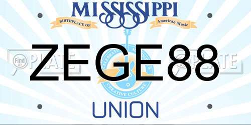 ZEGE88 Mississippi License Plate