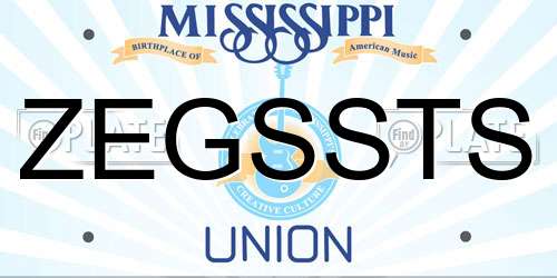 ZEGSSTS Mississippi License Plate