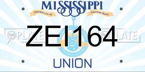 ZEI164 Mississippi License Plate
