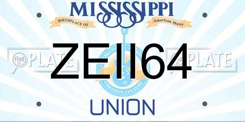 ZEII64 Mississippi License Plate