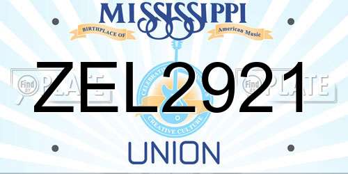 ZEL2921 Mississippi License Plate