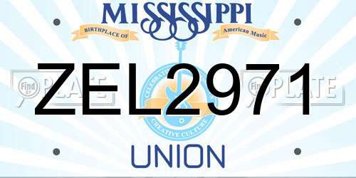 ZEL2971 Mississippi License Plate