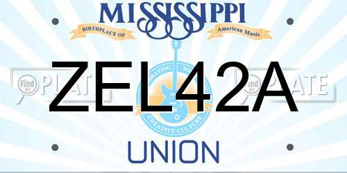 ZEL42A Mississippi License Plate