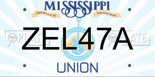 ZEL47A Mississippi License Plate