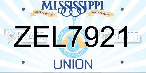 ZEL7921 Mississippi License Plate