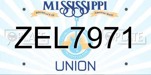 ZEL7971 Mississippi License Plate