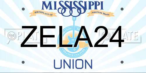 ZELA24 Mississippi License Plate