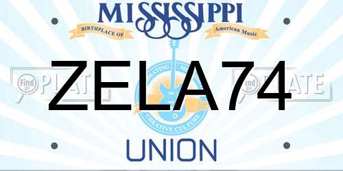 ZELA74 Mississippi License Plate
