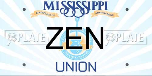 ZEN Mississippi License Plate