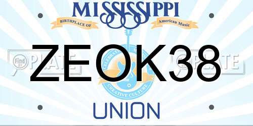 ZEOK38 Mississippi License Plate