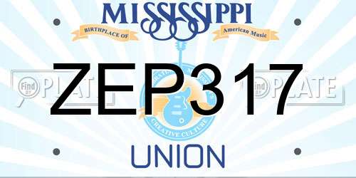 ZEP317 Mississippi License Plate