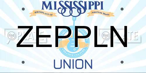 ZEPPLN Mississippi License Plate