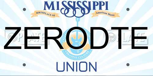 ZERODTE Mississippi License Plate