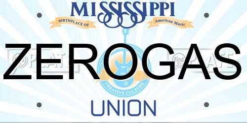 ZEROGAS Mississippi License Plate