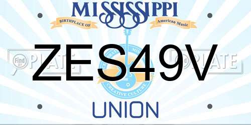 ZES49V Mississippi License Plate