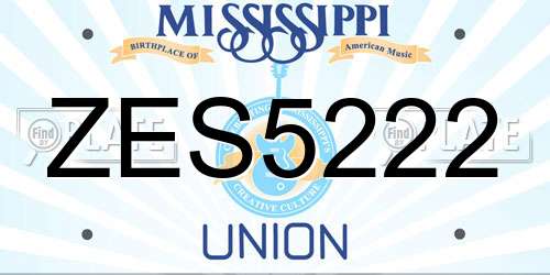 ZES5222 Mississippi License Plate