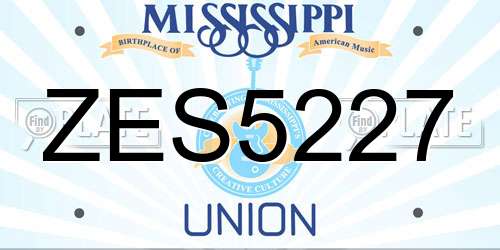ZES5227 Mississippi License Plate
