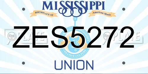 ZES5272 Mississippi License Plate