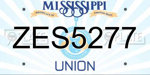 ZES5277 Mississippi License Plate