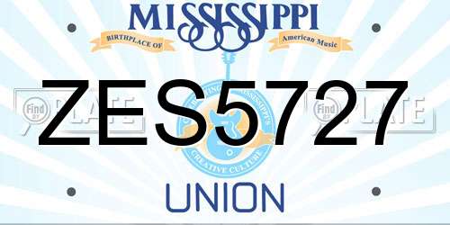 ZES5727 Mississippi License Plate