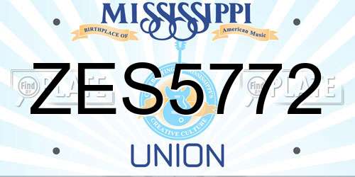 ZES5772 Mississippi License Plate