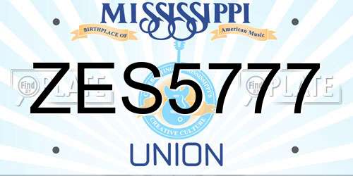 ZES5777 Mississippi License Plate