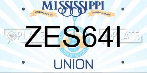 ZES64I Mississippi License Plate