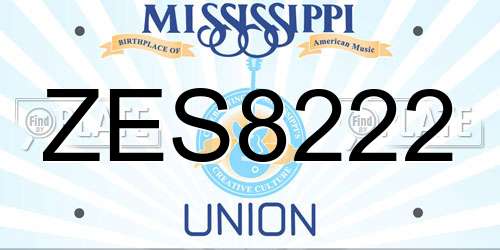 ZES8222 Mississippi License Plate